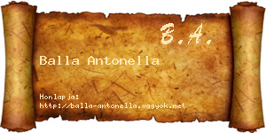 Balla Antonella névjegykártya